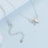 S925 Sterling Silver Platinum-plated Rose Butterfly Necklace Clavicle Jewelry(BSN396)