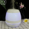 400ml Hollow-out LED Humidifier Wood Grain Air Purifier Aromatherapy Machine Automatic Alcohol Sprayer with Colorful LED Light, Plug Specification:EU Plug(White)