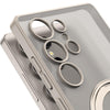 For Samsung Galaxy S23 Ultra 5G Frosted Skin-feel Magnetic Rotating Holder Phone Case, Not Included Pen(Silver)