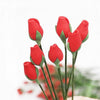 10 PCS 1:12 Mini House Toy Simulation Rose Bone for Garden Living Room(Red)