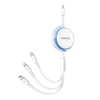 ROMOSS PD100W 3-In-1 Retractable Data Cable Type-C/USB-C To 8 Pin & Type-C & Micro Line 1.1m(Purple)