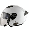 KUQIBAO Motorcycle Smart Bluetooth Sun Protection Double Lens Safety Helmet, Size: M(White+Gray Tail)