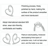 S925 Sterling Silver Plated Platinum Wrap Heart Stud Earrings