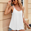 Women Tank Tops Summer Sleeveless Spaghetti Straps Camisole Top, Size: XXL(White)