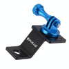 PULUZ Aluminum Alloy Motorcycle Fixed Holder Mount with Tripod Adapter & Screw for GoPro, Insta360, DJI and Other Action Cameras(Blue)