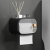 Bathroom Wall Mounted Waterproof Shelf Tissue Box, Color: Fashion Single Layer (Black)