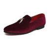 Casual Sickle Suede Men Shoes Flat Slip-on Pointed Toe Dress Shoes Loafer, Size:48(Red)