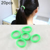 20pcs / Pack Girls Kids Rubber Bands Ponytail Holder Elastic Hair Bands(Fluorescent Green)