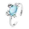 S925 Sterling Silver Cute Crab Women Open Ring