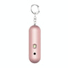 130dB Personal Safety Alarm Keychain, LED Light, Waterproof, Rose Gold