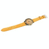 Denim Texture Style Round Dial Retro Digital Display Women & Men Quartz Watch with PU Leather Band(Yellow)