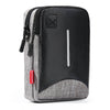 For 6-7 inch Mobile Phone Universal Silver Wire Canvas Waist Bag with Shoulder Strap & Earphone Hole & USB Cable Hole(Black)