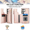 For Samsung Galaxy S24 Ultra 5G Double Flap Zipper RFID Leather Phone Case with Short Lanyard(Rose Gold)