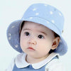 MZ7938 Spring Small Star Pattern Children Basin Hat Sun Hat, Size: L (52cm)(Light Denim Blue)