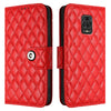 For Redmi Note 9S / Note 10 Lite Rhombic Texture Flip Leather Phone Case with Lanyard(Red)