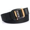 AWMN Men Casual Woven Stretch Sports Hook Buckle Belt, Length: 120cm(Black)