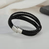 OPK PH1590 Personalized Retro Stainless Steel Multi-Layer Braided Magnetic Buckle Bracelet