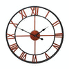 40cm Retro Living Room Iron Round Roman Numeral Mute Decorative Wall Clock (Bronze)