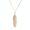 Simple Classic pendant Necklace Feather Necklace Long Sweater Chain Jewelry choker Necklace for Women(Gold)