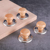 4pcs Household Cap Carrying Handle Kitchen Single Hole Pot Buttons Top Beads Pot Lid Accessories, Model: Solid Wood