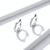 S925 Sterling Silver Circle Earrings Zircon Earrings, Color:White