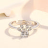 Women Crystal Cute Cat Claw Opening Adjustable Ring Jewelry(White diamond white gold)