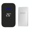 Wireless Doorbell with Temperature Display, 150m Range, UK Plug - White