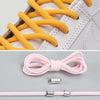 1 Pair Elastic Metal Buckle without Tying Shoelaces(Pink)