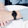 Skmei 1595 Fashion Elegant Scale Free Steel Mesh Belt Women's Watch Waterproof Business Student Quartz Watch Female(Black)