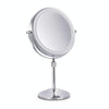 Desktop Double-SidedRound LED Luminous Makeup Mirror Liftable Magnifying Mirror, Specification:Plane + 3 Times Magnification(8-inch Rechargeable)