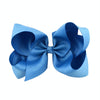 5 PCS 6 Inch Colorful Kids Girls Big Solid Ribbon Hair Bow Clips(36)