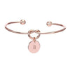 Alloy Letter Bracelet Snake Chain Charm Bracelets(Rose Gold)
