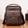 WEIXIER 8683 Large Capacity Retro PU Leather Men Business Handbag Crossbody Bag (Dark Brown)