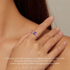 BSR460-6VT S925 Sterling Silver White Gold Plated Exquisite Tanzanite Ring Hand Decoration