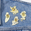 CZ0976-4 Cartoon Plant Flower Alloy Enamel Badge Garden Style Sunflower Clothing Bag Brooch Ornament