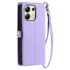 For Redmi Note 13 4G Global Wallet Multi-card Slot Leather Phone Case with Lanyard(Purple)