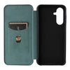 For Samsung Galaxy A26 5G Carbon Fiber Texture Flip Leather Phone Case(Green)