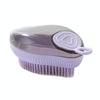 Pet Shower Brush with Shampoo Dispenser, Purple - Cat & Dog Massage