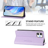 For iPhone 12 mini RC01 Dual-Folded Magnetic Suction RFID Leather Phone Case(Light Purple)