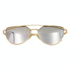 Unisex Fashion Color Film UV400 Reflective Sunglasses (Gold + Mercury)