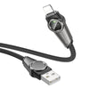 Borofone BU49 Shine 1.2m 2.4A Intelligent Power-off USB to 8 Pin Charging Data Cable(Black)