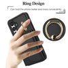 For Samsung Galaxy S25 5G Ring Holder Card Bag Skin Feel Phone Case(Black)