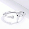 S925 Sterling Silver Fishtail Ring Platinum-plated Opening Simple Temperament Ring