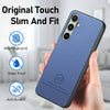 For Samsung Galaxy S24 FE 5G Twill Fabric Leather Skin Back Phone Case(Blue)