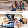 34 x 34cm 3 In 1 Wooden Chess Set Foldable Chess Board For Kids Adults