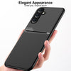 For Samsung Galaxy M55 Classic Tilt Strip Grain Magnetic Shockproof PC + TPU Phone Case(Black)