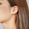 Simple Earrings Sterling Silver S925 Earrings Ear Buckles, Color:Rose Gold
