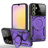 For Samsung Galaxy A25 5G Global Large Window MagSafe Holder Phone Case(Purple)