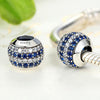 S925 Sterling Silver Four Rows Diamond Blue Coast Beads DIY Bracelet Necklace Accessories