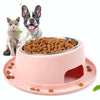 Non-Slip Stainless Steel Pet Bowl, Pink - Cat & Dog Food Bowl